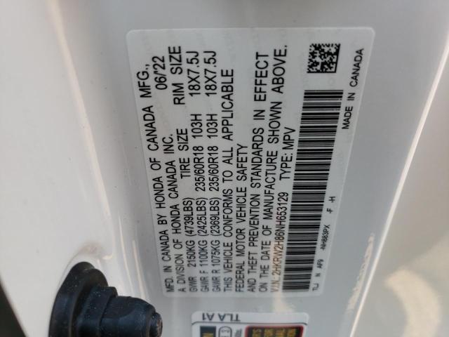 2HKRW2H86NH653129 - 2022 HONDA CR-V EXL WHITE photo 13