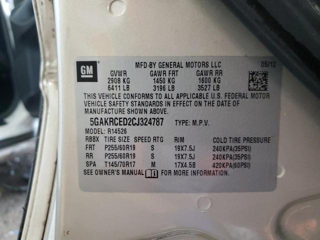 5GAKRCED2CJ324787 - 2012 BUICK ENCLAVE BEIGE photo 14