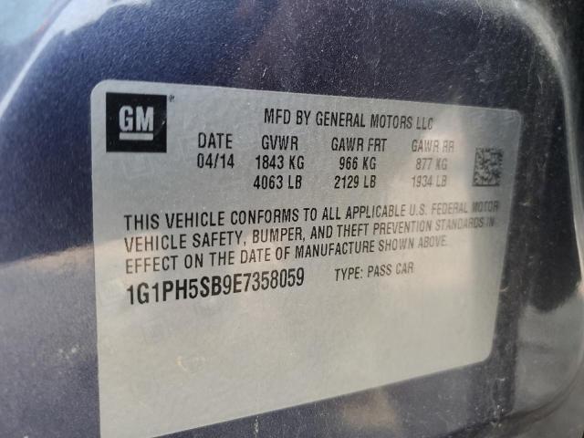 1G1PH5SB9E7358059 - 2014 CHEVROLET CRUZE ECO GRAY photo 13