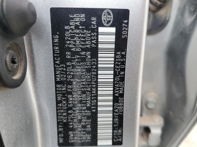 4T1G11AK4PU782433 - 2023 TOYOTA CAMRY SE NIGHT SHADE SILVER photo 12