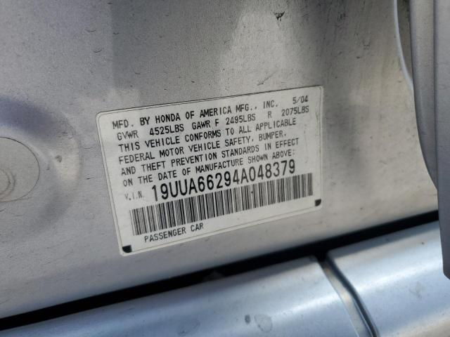 19UUA66294A048379 - 2004 ACURA TL SILVER photo 12