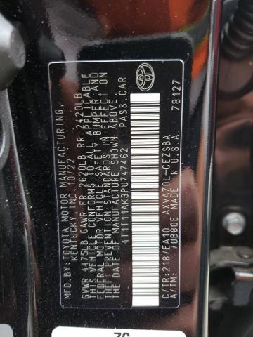 4T1T11AK3PU747462 - 2023 TOYOTA CAMRY SE NIGHT SHADE BLACK photo 12