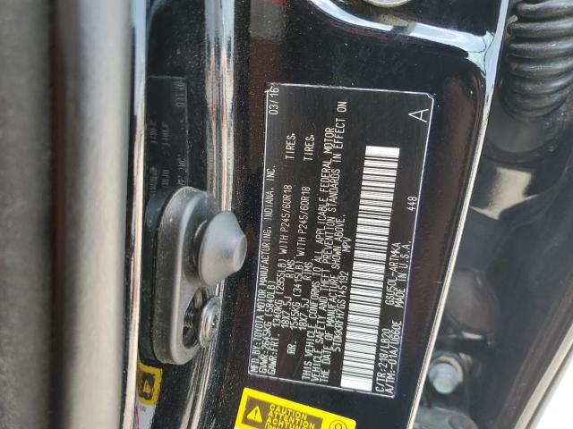 5TDKKRFH7GS145192 - 2016 TOYOTA HIGHLANDER XLE BLACK photo 13