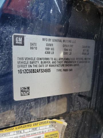 1G1ZC5EB2AF324905 - 2010 CHEVROLET MALIBU 1LT 蓝色 照片 12