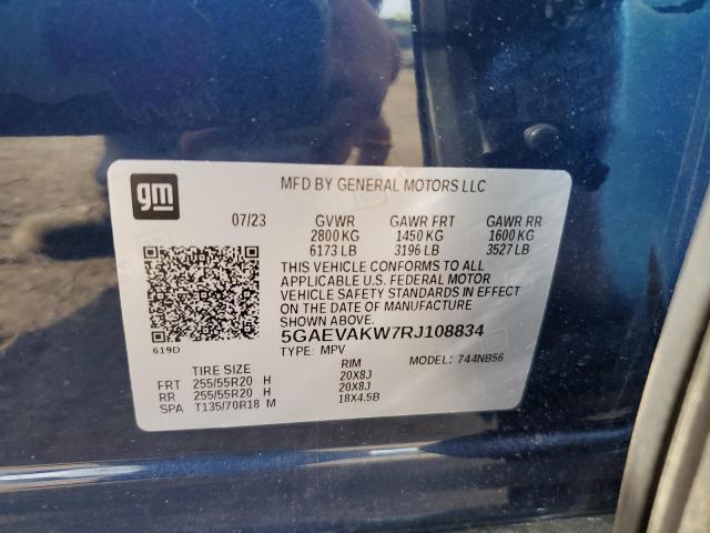 5GAEVAKW7RJ108834 - 2024 BUICK ENCLAVE ESSENCE 蓝色 照片 13