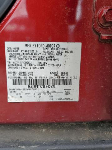 MAJ3P1TE7JC242523 - 2018 FORD ECOSPORT SE წითელი ფოტო 13