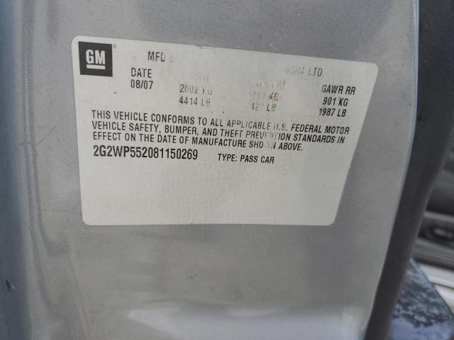 2G2WP552081150269 - 2008 PONTIAC GRAND PRIX 灰色 照片 12