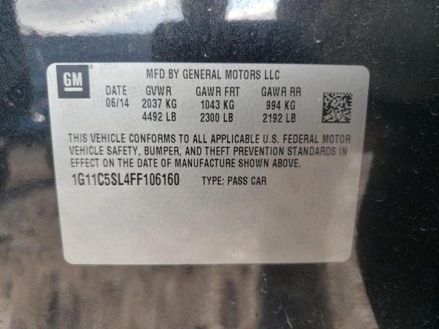 1G11C5SL4FF106160 - 2015 CHEVROLET MALIBU 1LT 黑色 照片 12