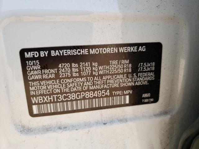 WBXHT3C38GP884954 - 2016 BMW X1 XDRIVE28I WHITE photo 13