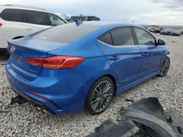 KMHD04LB2HU332723 - 2017 HYUNDAI ELANTRA SPORT BLUE photo 3