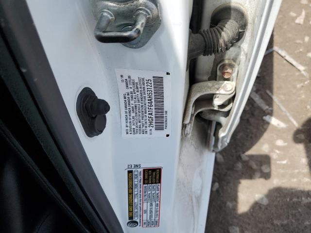 2HGFA1F64AH531225 - 2010 HONDA CIVIC LX-S თეთრი ფოტო 12