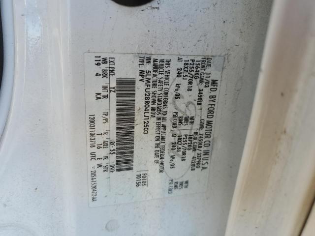 5LMFU28R04LJ12503 - 2004 LINCOLN NAVIGATOR თეთრი ფოტო 12