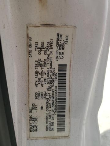 4TASN92N2XZ545433 - 1999 TOYOTA TACOMA XTRACAB PRERUNNER თეთრი ფოტო 12