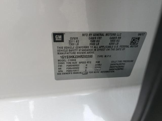 1GYS3HKJ3HR293396 - 2017 CADILLAC ESCALADE ESV LUXURY WHITE photo 13