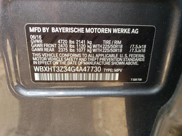 WBXHT3Z34G4A47730 - 2016 BMW X1 XDRIVE28I GRAY photo 13