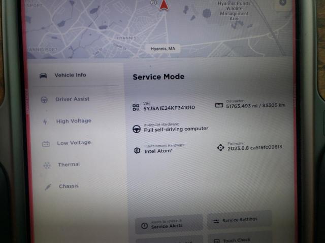 5YJSA1E24KF341010 - 2019 TESLA MODEL S Կապույտ լուսանկար 9