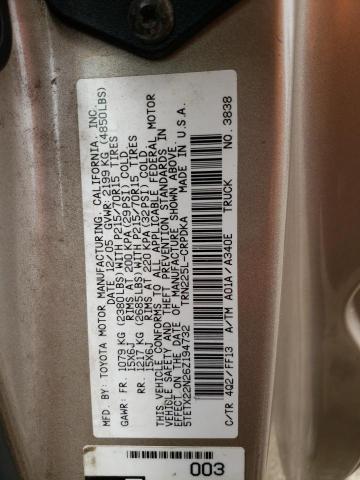 5TETX22N26Z194732 - 2006 TOYOTA TACOMA ACCESS CAB ოქროსფერი ფოტო 13