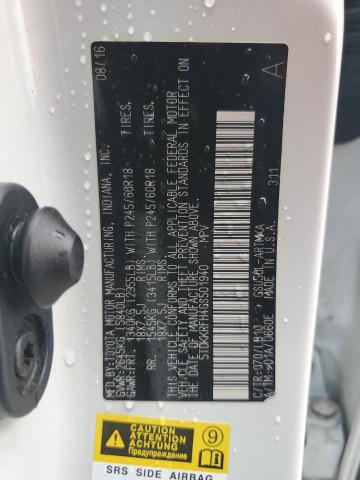 5TDKKRFH4GS501940 - 2016 TOYOTA HIGHLANDER XLE Սպիտակ լուսանկար 13