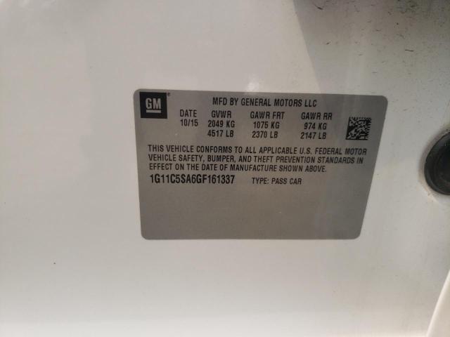 1G11C5SA6GF161337 - 2016 CHEVROLET MALIBU LIM LT 白色 照片 12