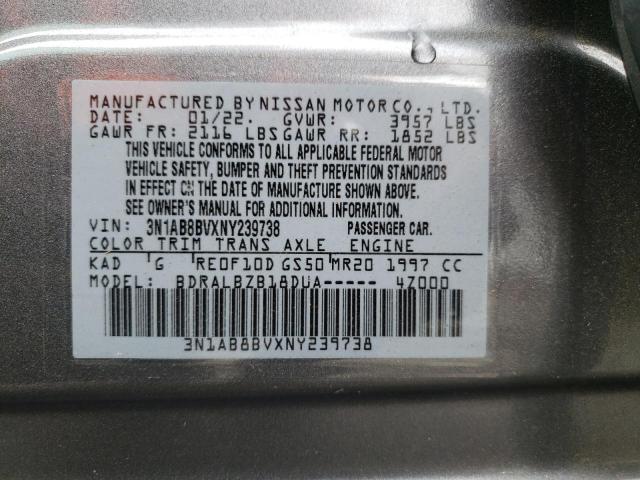 3N1AB8BVXNY239738 - 2022 NISSAN SENTRA S GRAY photo 12