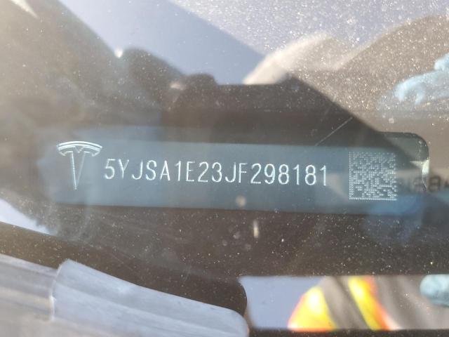 5YJSA1E23JF298181 - 2018 TESLA MODEL S BLACK photo 12