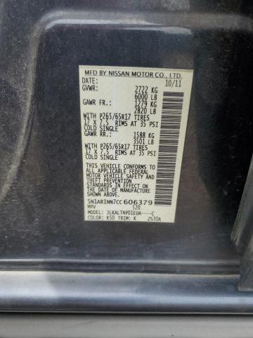 5N1AR1NN7CC606379 - 2012 NISSAN PATHFINDER S CHARCOAL photo 14