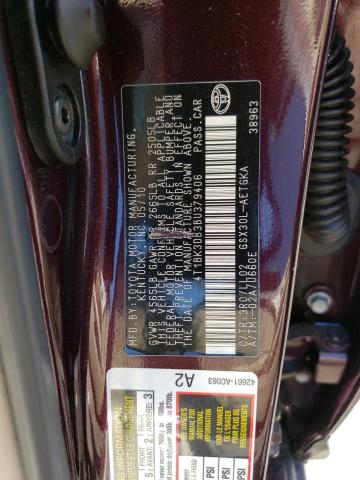 4T1BK3DB3BU379406 - 2011 TOYOTA AVALON BASE BURGUNDY photo 13