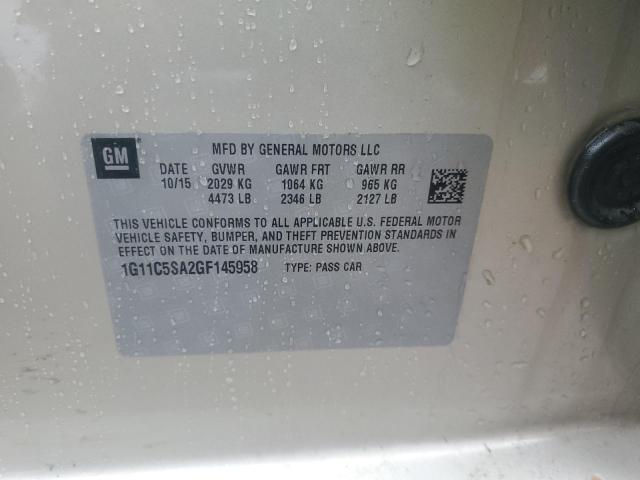 1G11C5SA2GF145958 - 2016 CHEVROLET MALIBU LIM LT თაფლისფერი ფოტო 12