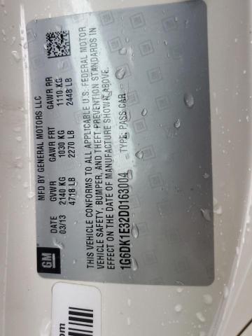 1G6DK1E32D0163004 - 2013 CADILLAC CTS PERFORMANCE COLLECTION CREAM photo 12