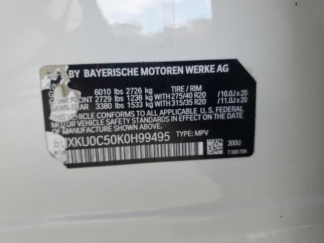 5UXKU0C50K0H99495 - 2019 BMW X6 SDRIVE35I WHITE photo 13