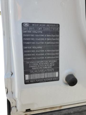 SALAK2V68GA789079 - 2016 LAND ROVER LR4 HSE LUXURY WHITE photo 13