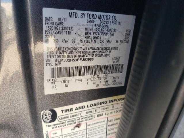 5LMJJ2H53BEJ03988 - 2011 LINCOLN NAVIGATOR 灰色 照片 13