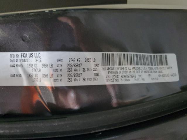 2C4RC1BG8KR678843 - 2019 CHRYSLER PACIFICA TOURING L გრაფიტი ფოტო 13