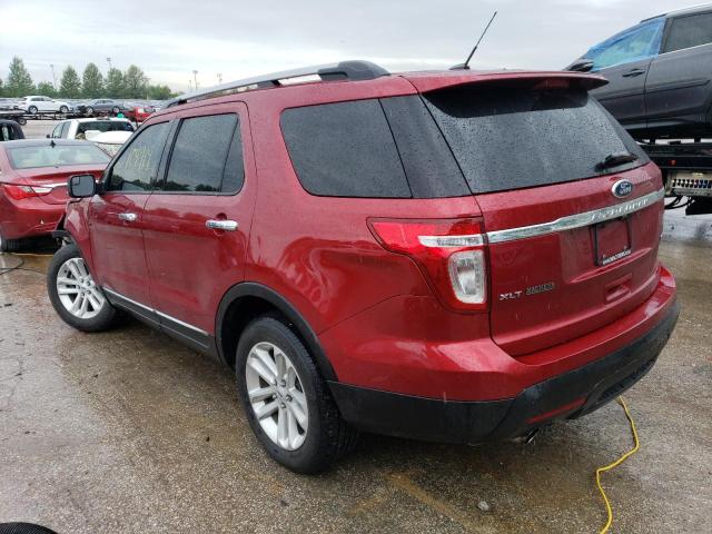 1FM5K7D9XDGA30598 - 2013 FORD EXPLORER XLT RED photo 2