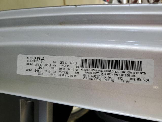 3C6TRVAG7GE116834 - 2016 RAM PROMASTER 1500 STANDARD SILVER photo 13