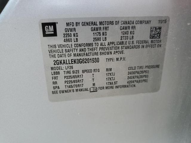 2GKALLEK0G6201930 - 2016 GMC TERRAIN SL Silber Foto 13