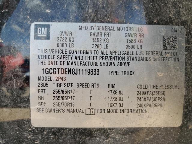 1GCGTDEN8J1119833 - 2018 CHEVROLET COLORADO Z71 BLACK photo 13