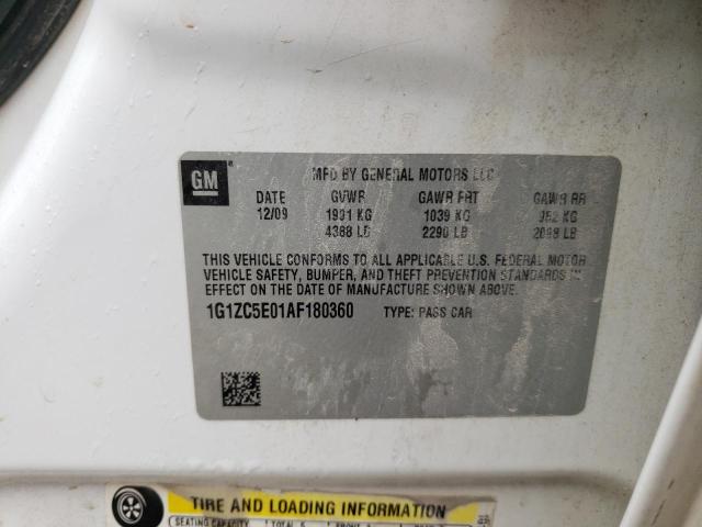 1G1ZC5E01AF180360 - 2010 CHEVROLET MALIBU 1LT WHITE photo 12