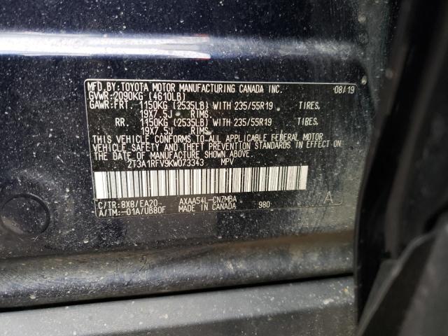 2T3A1RFV9KW073343 - 2019 TOYOTA RAV4 XLE PREMIUM BLUE photo 13