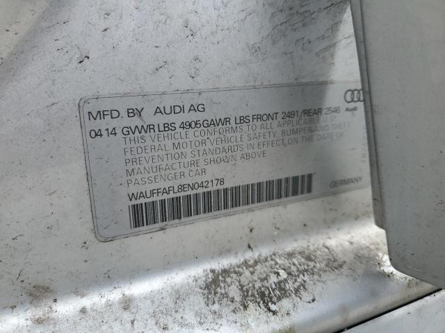 WAUFFAFL8EN042178 - 2014 AUDI A4 PREMIUM PLUS SILVER photo 12