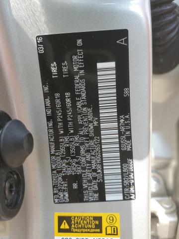 5TDJKRFH0GS265122 - 2016 TOYOTA HIGHLANDER XLE SILVER photo 12