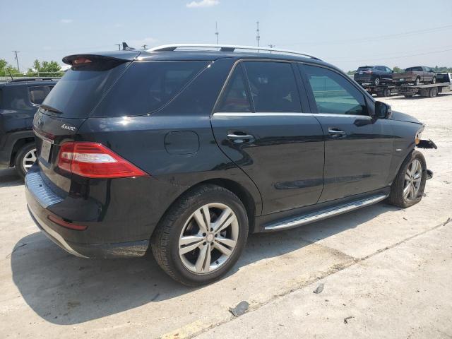 4JGDA5HB1CA078606 - 2012 MERCEDES-BENZ ML 350 4MATIC BLACK photo 3