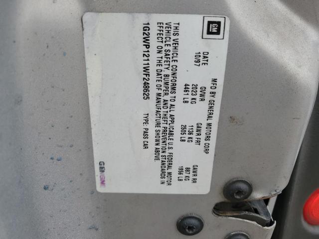 1G2WP1211WF248625 - 1998 PONTIAC GRAND PRIX GTP WHITE photo 13