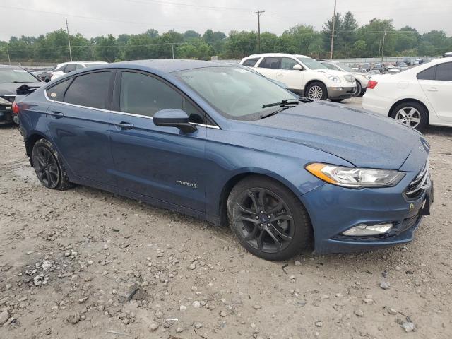 3FA6P0LUXJR240412 - 2018 FORD FUSION SE HYBRID BLUE photo 4