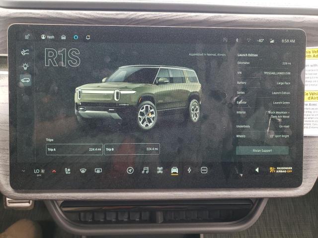 7PDSGABL1NN001596 - 2022 RIVIAN R1S LAUNCH EDITION GREEN photo 9