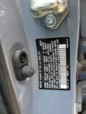 SHHFK7H42MU400247 - 2021 HONDA CIVIC SPORT 灰色 照片 12