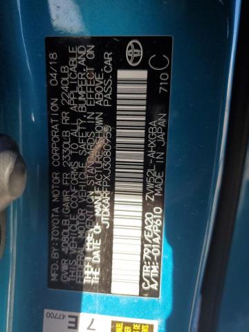 JTDKARFPXJ3080955 - 2018 TOYOTA PRIUS PRIM 蓝色 照片 12