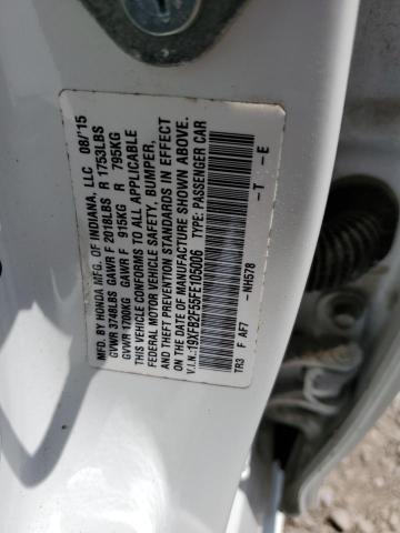 19XFB2F55FE105006 - 2015 HONDA CIVIC LX WHITE photo 12