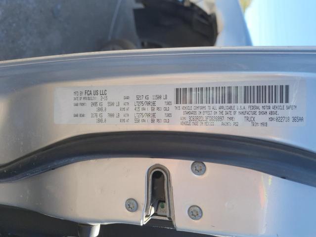 3C63R2DL3FG626897 - 2015 RAM 3500 SLT GRAY photo 12