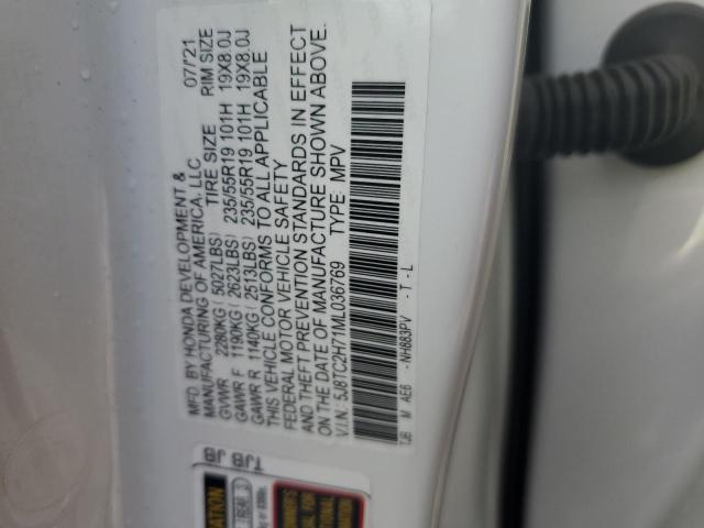 5J8TC2H71ML036769 - 2021 ACURA RDX ADVANCE WHITE photo 13